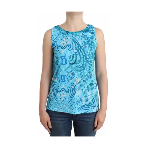 Blue Printed Tank Top - John Galliano - Modalova