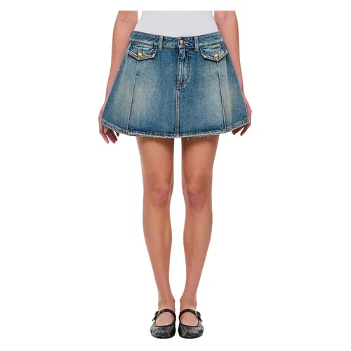 Denim Mini Skirt - Alexander McQueen - Modalova