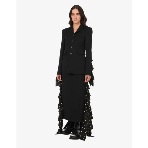 Polka Dots Wool Blend Diagonal Skirt - Moschino - Modalova