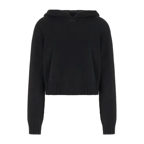 Logo Embroidered Knitted Hoodie - Palm Angels - Modalova