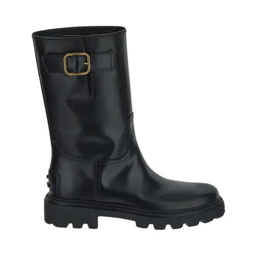 Black Leather Buckle Strap Boot - Tod's - Modalova