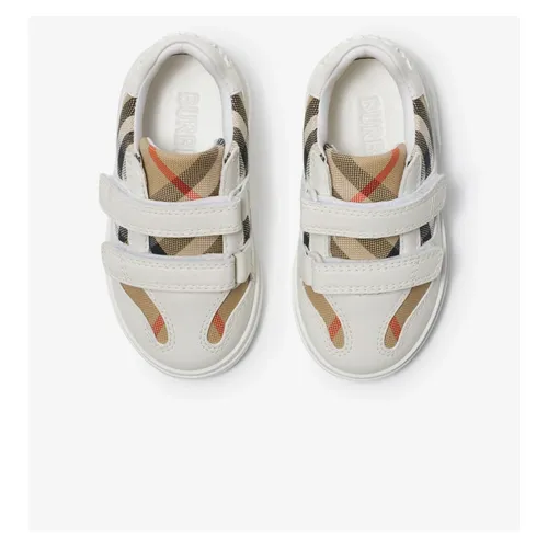 White Baby Check Trainers - Burberry - Modalova