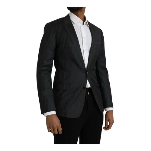 Black Stripe Coat Blazer - Dolce & Gabbana - Modalova