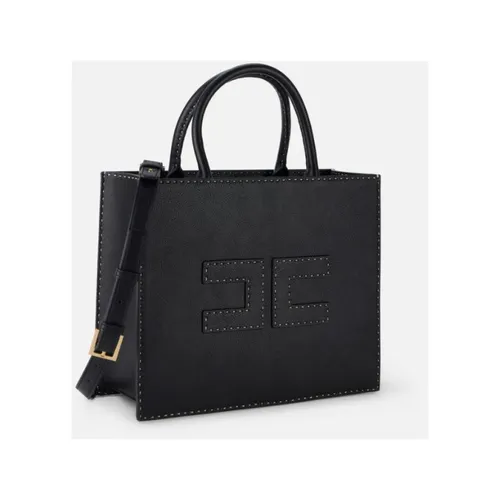 Medium Tote Bag with Contrasting Stitching - Elisabetta Franchi - Modalova
