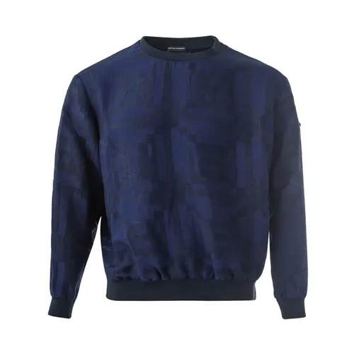 Blue Zip Sweatshirt - Emporio Armani - Modalova