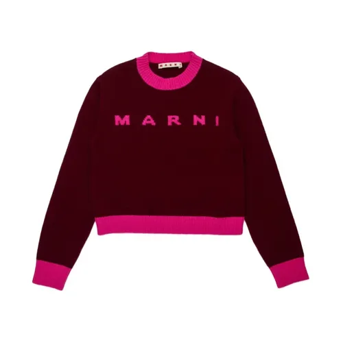 Red Crewneck Sweater with Logo - Marni - Modalova