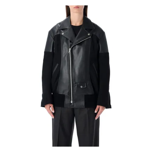 Wool and Eco Leather Biker Jacket - Junya Watanabe - Modalova