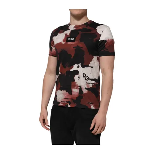 Camouflage Cotton T-Shirt - Dolce & Gabbana - Modalova