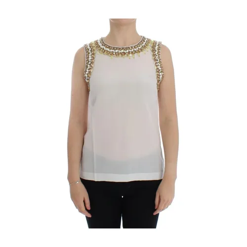 Silk Crystal Tank Top - Dolce & Gabbana - Modalova