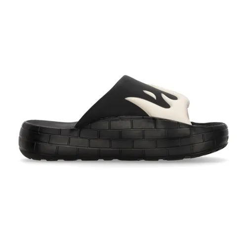 Flame Shape Slide Slippers White/Black - Acupuncture - Modalova
