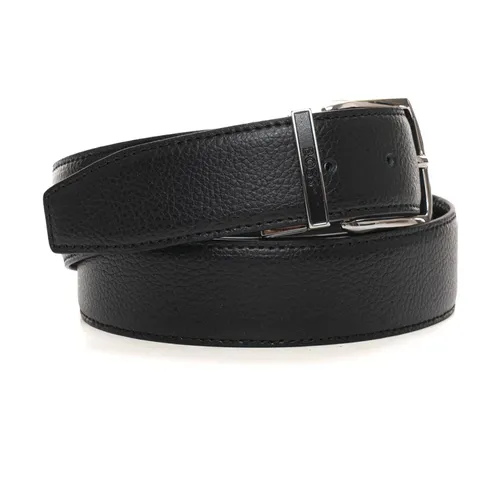 Adjustable Reversible Leather Belt with Logo - Hugo - Modalova