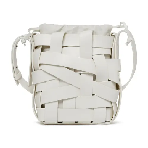 White Bucket Bag with Interwoven Design - Jil Sander - Modalova