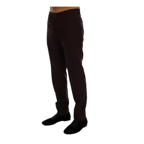 Purple Wool Stretch Slim Fit Trousers - Dolce & Gabbana - Modalova