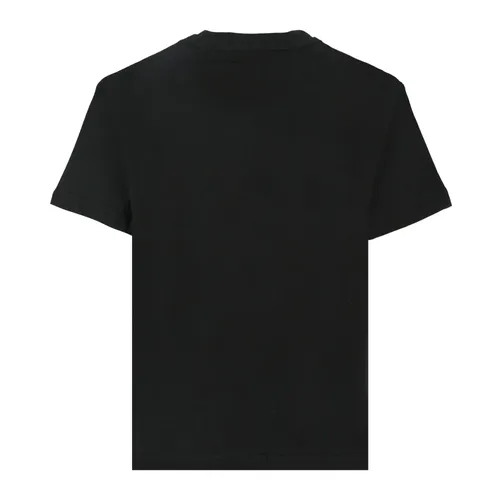 Black Cotton T-Shirt with Logo - Msgm - Modalova