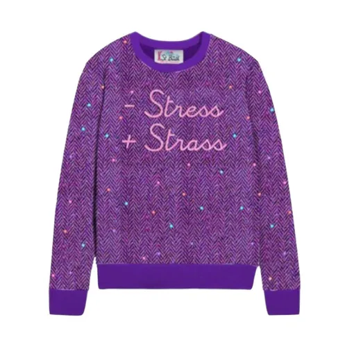 Soft Multicolor Sweater with Rhinestones - MC2 Saint Barth - Modalova
