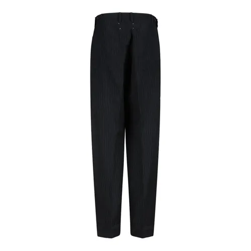 Black Linen Wool Blend Trousers - Maison Margiela - Modalova