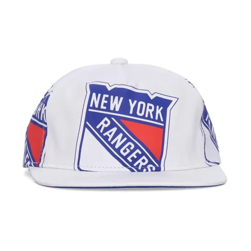 NY Rangers Flat Brim Cap White - Mitchell & Ness - Modalova