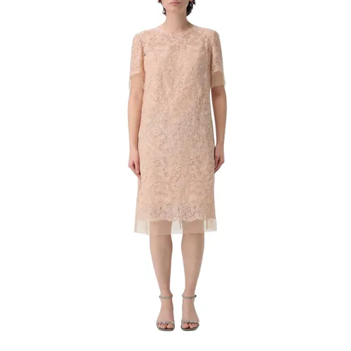 Elegant Short Sleeves Lace Dress - Ermanno Scervino - Modalova
