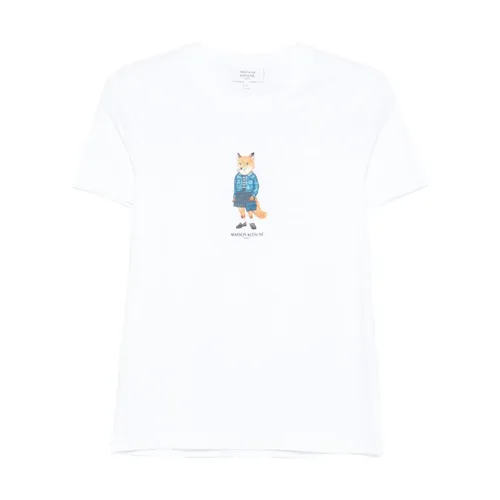 White Silk & Nylon T-shirts and Polos - Maison Kitsuné - Modalova