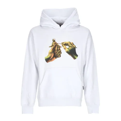 White Hoodie with Kangaroo Pocket - Propaganda - Modalova