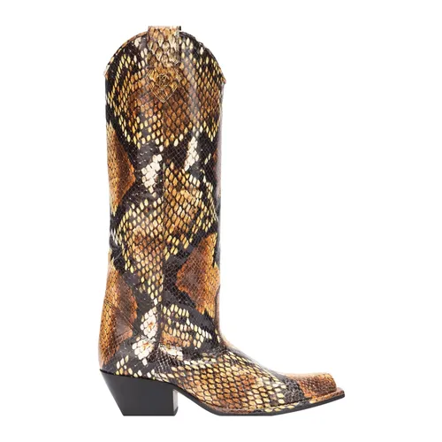 Texan Boots With Python Print - Roberto Cavalli - Modalova