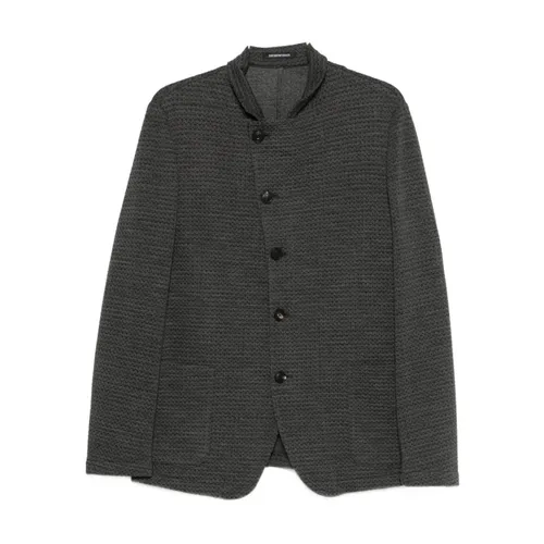 Wool Blend Blazer Jacket - Emporio Armani - Modalova