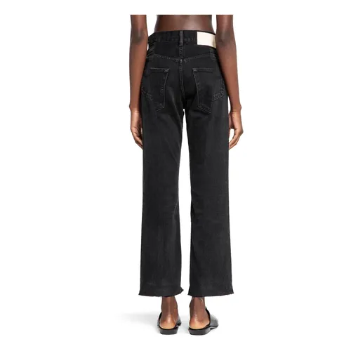 Black Denim Cropped Jeans - E.l.v. Denim - Modalova