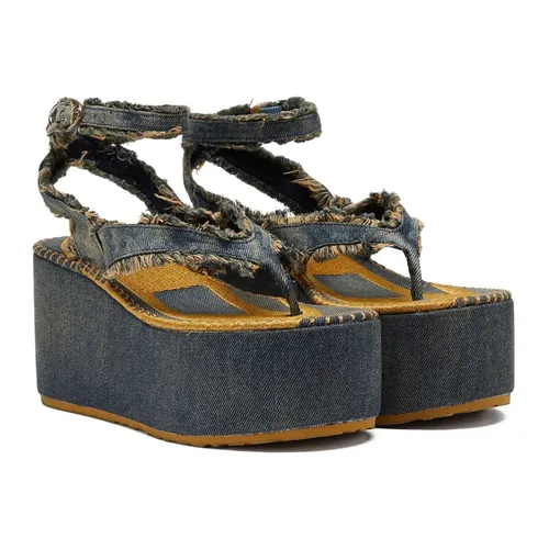 Frayed-edge Platform Sandal - Diesel - Modalova