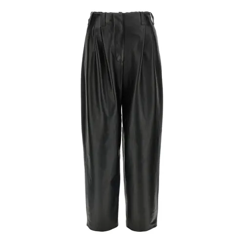 Pantalones de Doble Pliegue en Cuero - Givenchy - Modalova