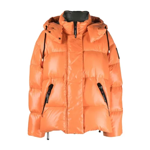 Orange Hooded Puffer Jacket - Peuterey - Modalova