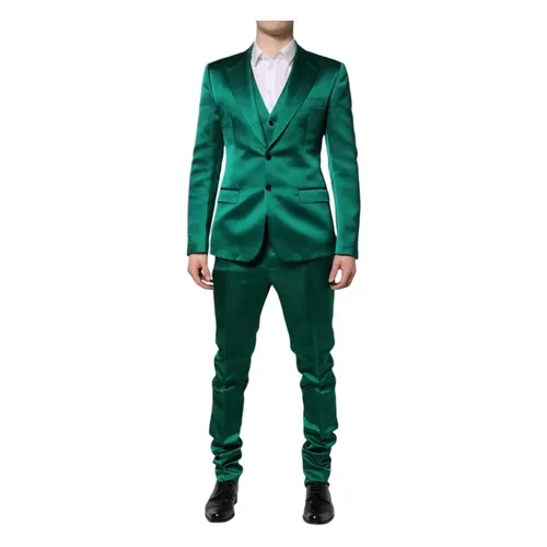 Green Silk 3 Piece Suit - Dolce & Gabbana - Modalova