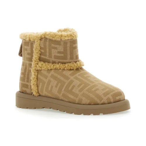 Beige Ankle Boots with FF Motif - Fendi - Modalova