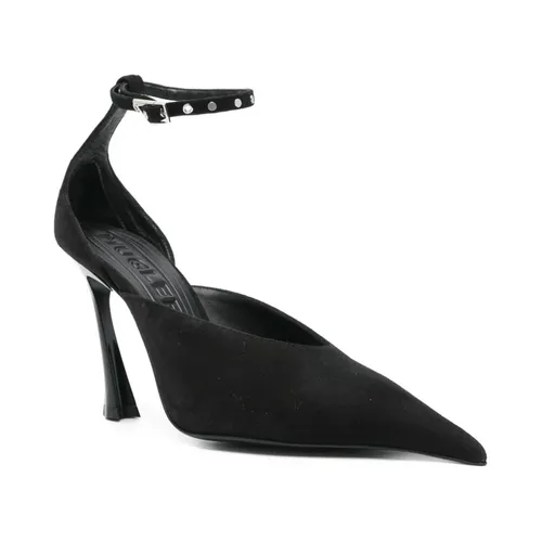 Suede Calfskin Ankle-Strap Pumps - Mugler - Modalova