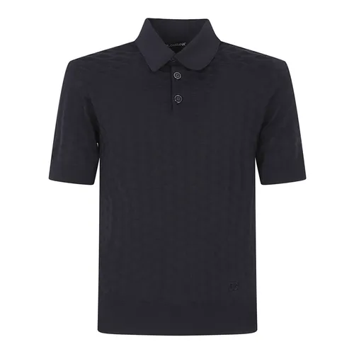 Micro-dot stitch silk polo shirt - Dolce & Gabbana - Modalova