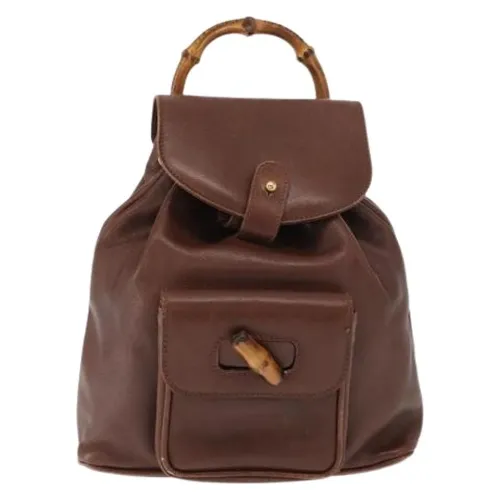Pre-owned Vintage Leather Backpack - Gucci Vintage - Modalova