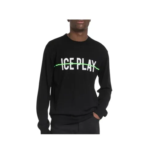 Men's Knitwear Black Wool Blend - ICE Play - Modalova