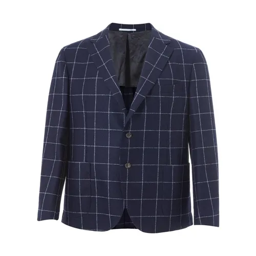 Blue Wool Glen Plaid Sport Coat - Malo - Modalova