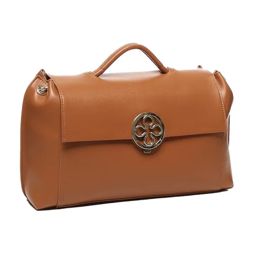 Brown Shoulder Bag with Flap Closure - V73 - Modalova