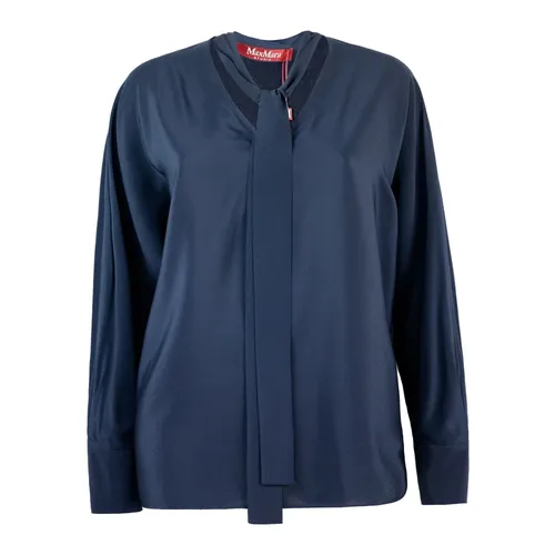 Camisa de Seda Azul - Max Mara Studio - Modalova