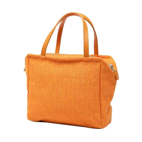 Pre-owned Zucca Pattern Canvas Top Handle Bag - Fendi Vintage - Modalova