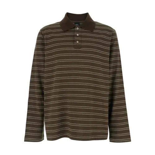 Polo Manches Longues Raye - A.p.c. - Modalova
