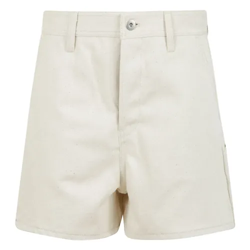 Denim Shorts with Leather Logo Application - Jil Sander - Modalova