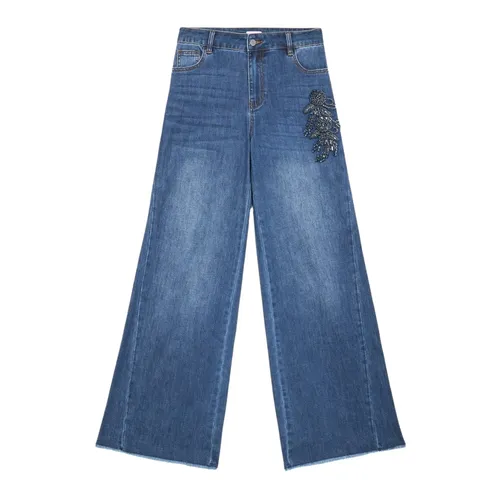 Oltre - Jeans > Wide Jeans - Blue - Oltre - Modalova