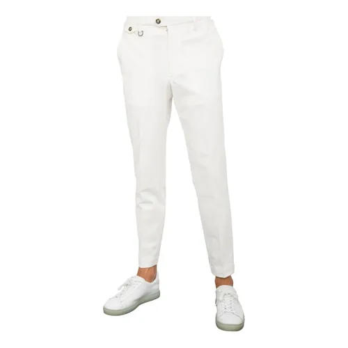 White Fabric Trousers - Paolo Pecora - Modalova