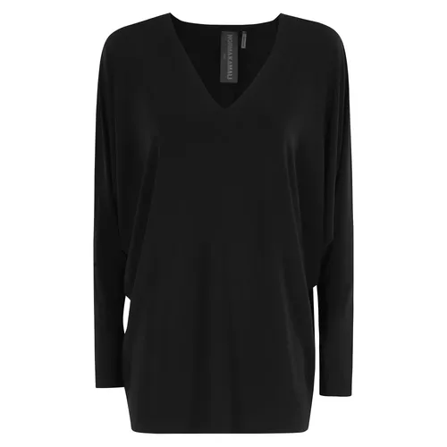 Black V-Neck Dolman Top - Norma Kamali - Modalova