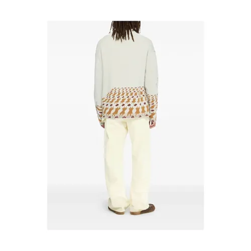 Dove Grey Houndstooth Crew Neck Sweater - JW Anderson - Modalova