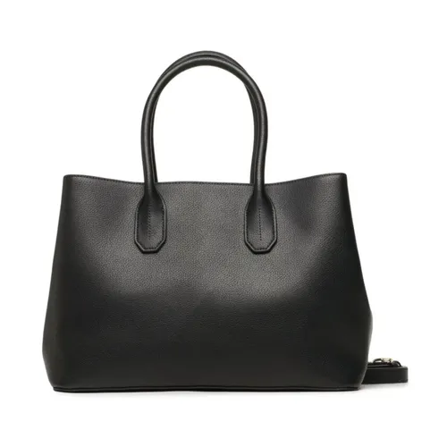 Black Leather Handbag with Adjustable Strap - Patrizia Pepe - Modalova