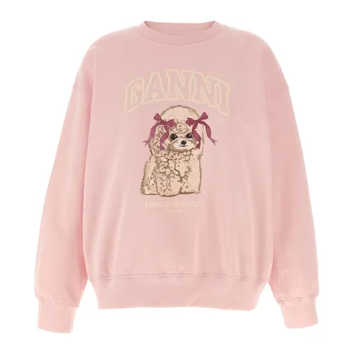 Sudadera con estampado frontal - Ganni - Modalova