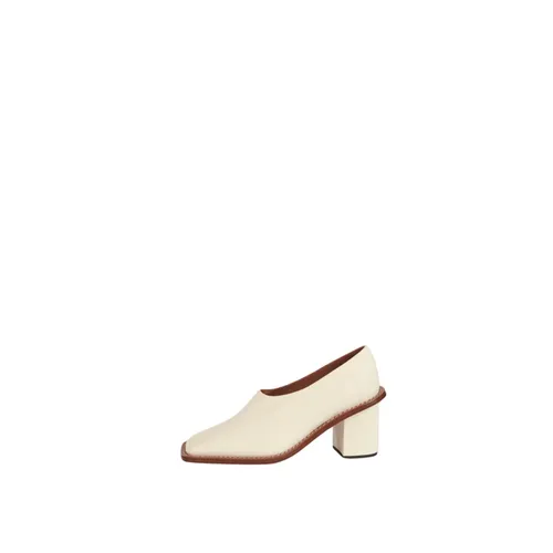 White Square Toe Decolletè with 8cm Heel - Plan C - Modalova