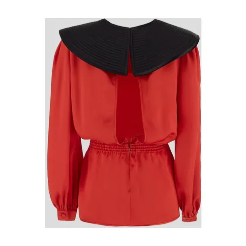 Red Zip Back Top with Slit - Valentino - Modalova